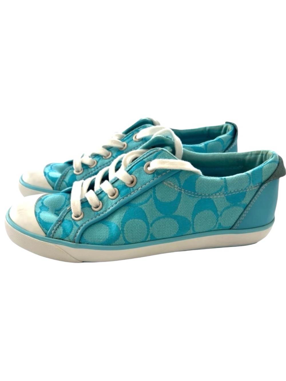 Coach Teal Barrett Sneakers SZ 7.5 Worn 1X Indoors